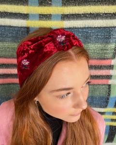 RUA Beaded Velvet Headband