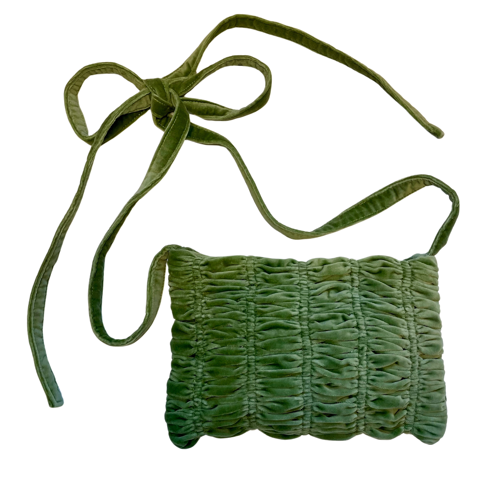 SAGE Shirred Velvet Crossbody Bag