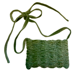 SAGE Shirred Velvet Crossbody Bag