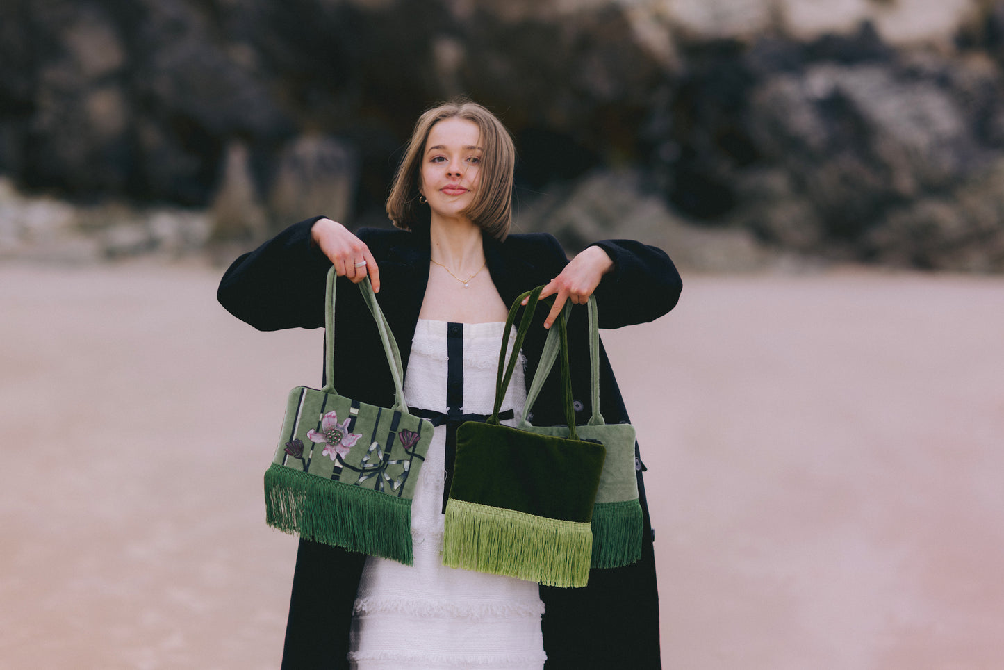 ROONEY Hand-Painted Tassel Bag